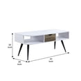 thumbnail image 5 of Benjara Coffee Table with Melamine Paper Veneer Top and 1 Drawer, White, 5 of 5