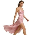 thumbnail image 5 of SCSAlgin Women Lingerie Satin Lace Chemise Nightgown Sexy Full Slips Sleepwear, 5 of 5