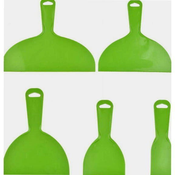 5 Pcs Plastic Paint Scrapers Set Flexible Plastic Putty Cutters Versatile Scraper Tool Set for Wall Painting, Wallpaper, Car Putty, Patching, Decals (2 4 6 8 10 inch)