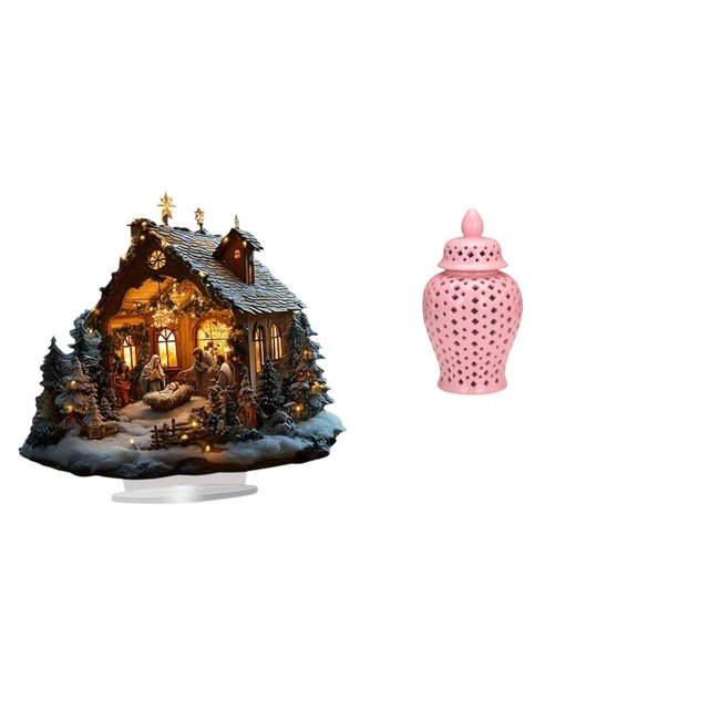 Adorno decorativo independiente de acrílica con base y tapa para fiestas, hogar, estanterías, festivales, dormitorios y arreglos florales.