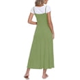 thumbnail image 5 of Asklazy Women's Casual Flowy Maxi Dress,V Neck Adjustable Spaghetti Strap Long Dress with Pockets,US Size,Green,S, 5 of 9