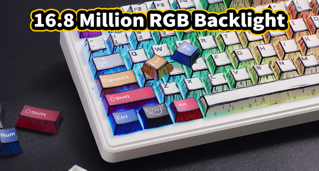 AULA F99, 99-Key, Wireless, Hot Swappable, Mechanical Gaming Keyboard, RGB, 5-Layer Padding, 8000 mAh Battery