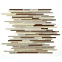 Abolos UNBHDCLNR-BR   Era Brown 12 in. x 12 in. Interlocking Mixed Glass Mosaic Wall Tile