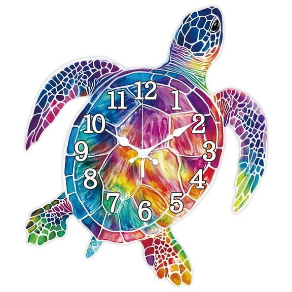 1pc Wall Clock for Home Living Room Bedroom Decoration Turtle 381x330mm