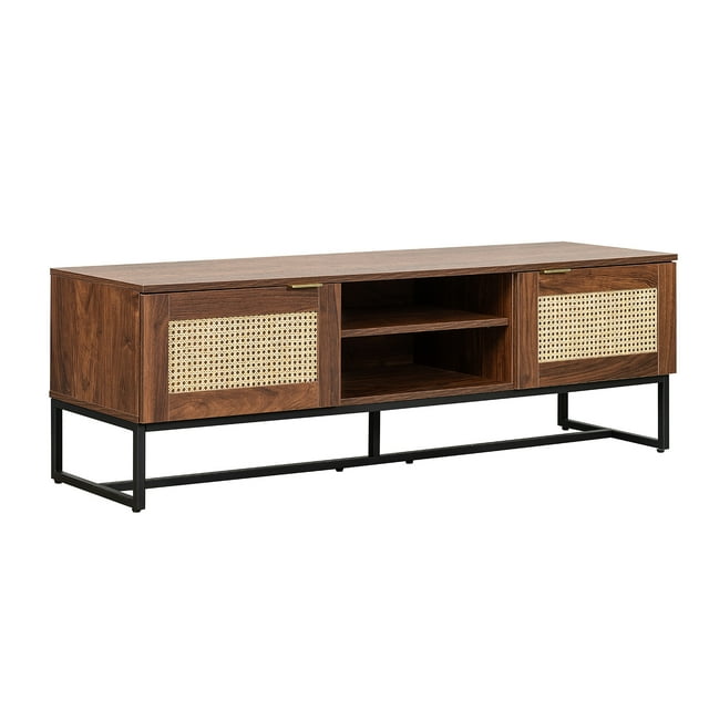 Mueble para TV Minimalista de Melamina 150x40cm Mundo In Centro Entretenimiento Akumal Nogal