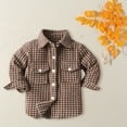 thumbnail image 2 of Otqutp Toddler Fashion Shirt Boys Plaid Shirts Jacket Long Sleeve Lapel Button Down Shirt Top Outwear Kids Pocket Shirts Casual Clothes(D-A,6-7 Years), 2 of 8