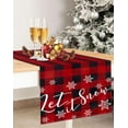 thumbnail image 4 of Black Red Buffalo Plaid Let It Snow Table Runner, Seasonal Winter Christmas Holiday Kitchen Dining Table Decoration for Dining Holiday Coffee Table Home Party Decor 13 x 72 Inch, 4 of 5