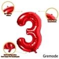 thumbnail image 2 of MesaSe Ballons Rouges 1 Ballons de 40 Pouces en Feuille pour Fête d'Anniversaire Décorations Fournitures Ballons Numériques en Hélium Mylar (Numéro Rouge 1), 2 of 5