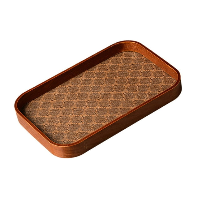 KLKCMS Jewelry Display Tray Wooden Frame Storage Tray for Side Table Smooth Surface 24x16x2.5cm