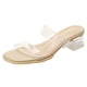 thumbnail image 3 of Sandalias de tacón grueso para mujer, cómodas sandalias de tacón transparente, zapatos de trabajo diarios, 3 of 8