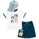 thumbnail image 1 of Camiseta Outfit Bluey Family para niños pequeños, pantalones cortos y gorra, 3 piezas, 1 of 7