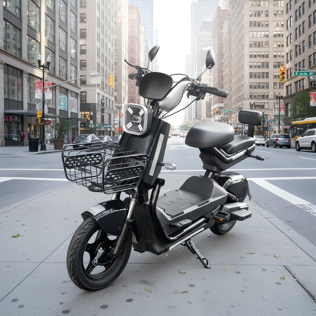 Moboss Bicicleta Electrica para Adultos Bicimoto Electrica Potencia Maxima del Motor 500 W Bateria 60V 20AH Autonomia 35 km Saijian Negra