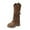 Brown, variant on Fashion Knee High Boots with Fringe Detail Platform Sole Comfortable Side Zipper for Autumn and Winter Footwear