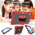 thumbnail image 5 of Shockproof Case for iPad Air 11 2025 / 2024,Anti drop silicone+PC Layer Protective Splicing Case 360 ° Rotating Handle Stand With Shoulder Strap,Red, 5 of 8