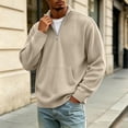 thumbnail image 3 of Men's Oversized Corduroy Half Zip Sweatshirts Mock Neck Long Sleeve Pocket Loose Fit Casual Everyday Fall Winter Tops, 3 of 8