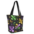 thumbnail image 2 of Gaeub Mardi Gras Carnival4 Printed Tote Bag Grocery Bag Reusable Shoulder Bag with Zip for School Kitchen Park DIY, 2 of 9