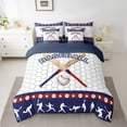 thumbnail image 2 of Manfei Boys Baseball Bedding Comforter Set 7 Pieces for Kids Teens, Ball Gaming Full Bedding Set, Athlete Gifts Fitted Sheet Flat Sheet, Super Cozy Bedroom Decor, 2 of 8