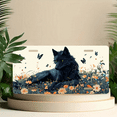 thumbnail image 6 of 1 Pcs 2D Flat License Plate Covers & Frames, Black Wolf Among Flowers For Decorative Front, Waterproof For Decoration Aluminum License Plate Covers & Frames Cover For Men Women, 12" X 6", 6 of 7