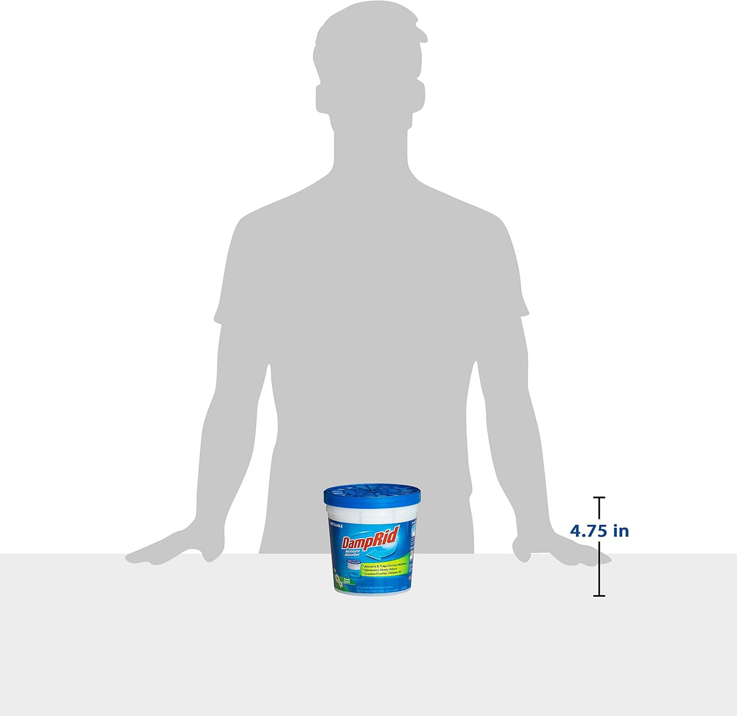 DampRid Refillable Moisture Absorber, 10.5 oz. Cups, 6 Pack, Fresh Scent