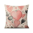 thumbnail image 2 of Romantic Valentine Themed Pillowcases Pink Heart Love Throw Pillow Covers 18 X 18 Inch, Set Of 4, Linen Study Sofa Cushion Cover Indoor Living Room Home Decor（double-side）, 2 of 2