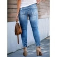 thumbnail image 3 of Plus Size Denim Plain Long Skinny Ankle-Length Soft Stretchable Women's Jeans - A Versatile & Stylish Choice for Everyday Wear, 3 of 4