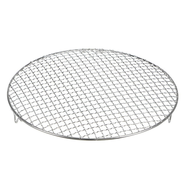 Unique Bargains Round Cooking Rack, 13-inch Stainless Steel Cross Wire Barbecue Grill Net Racks with Legs