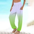 thumbnail image 2 of Yuzhih Women Gradient Pants High Waist Loose Comfy Trousers Stretchy Sweatpants Baggy Soft Comfy Gym Pants, 2 of 5