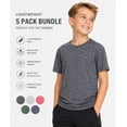 thumbnail image 3 of BenBen 5-Pack Youth Boy T Shirts Short Sleeve Moisture Wicking Performance Tees Everyday Wear Gym, 3 of 7