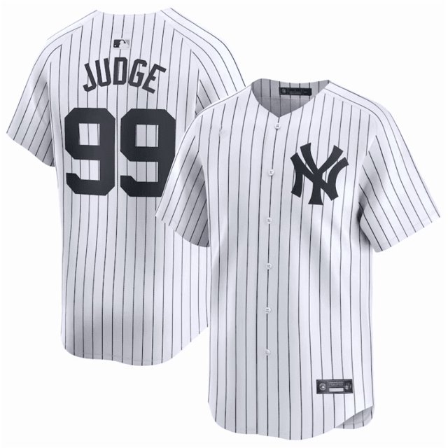 Camiseta de béisbol clásica blanca de local de Aaron Judge de los Yankees de Nueva York, con número de estrella bordado.-L