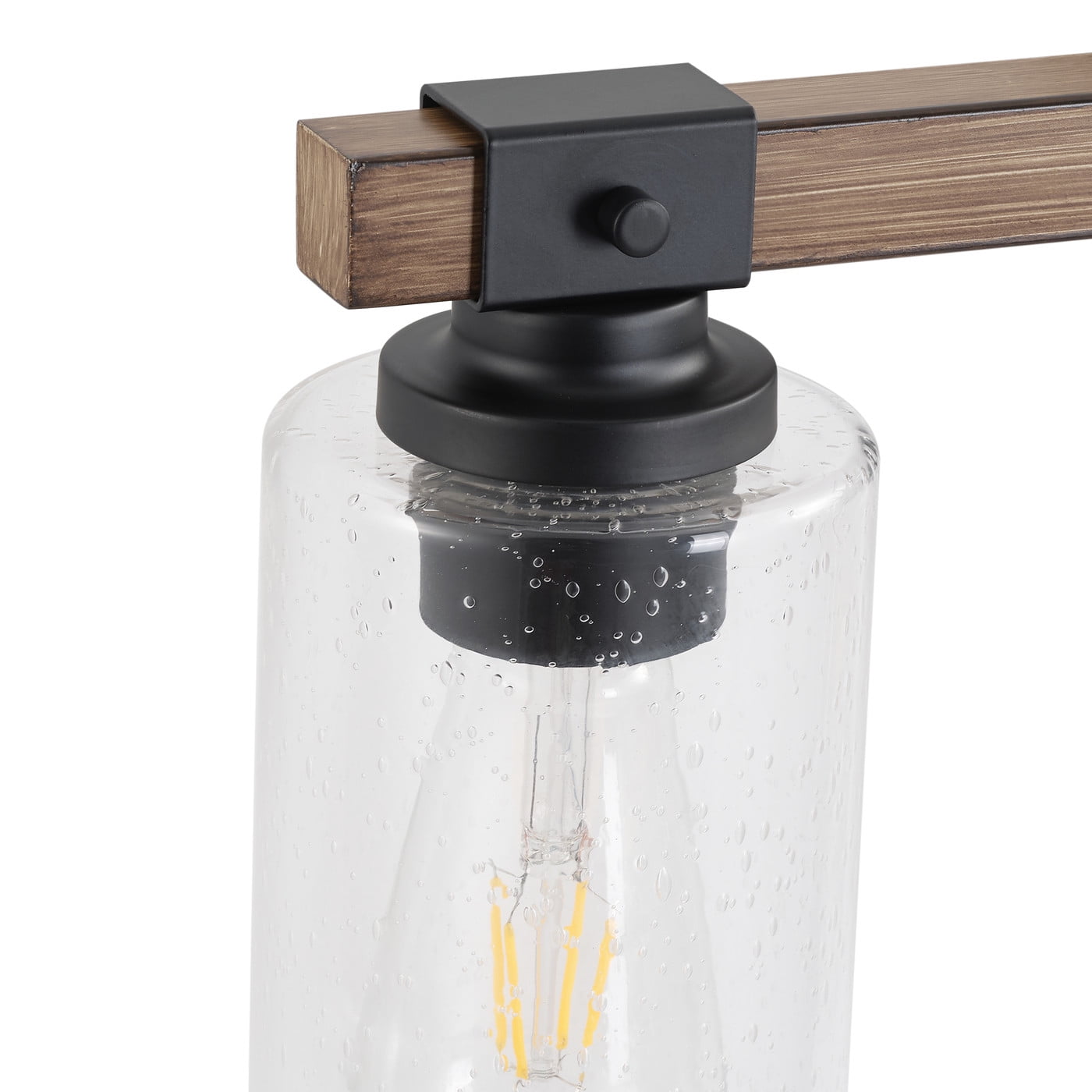Modern 3-Light Wall Sconce Cylinder Black Vanity Lighting Minimalist Retro Light Fixture with Clear Glass Shade