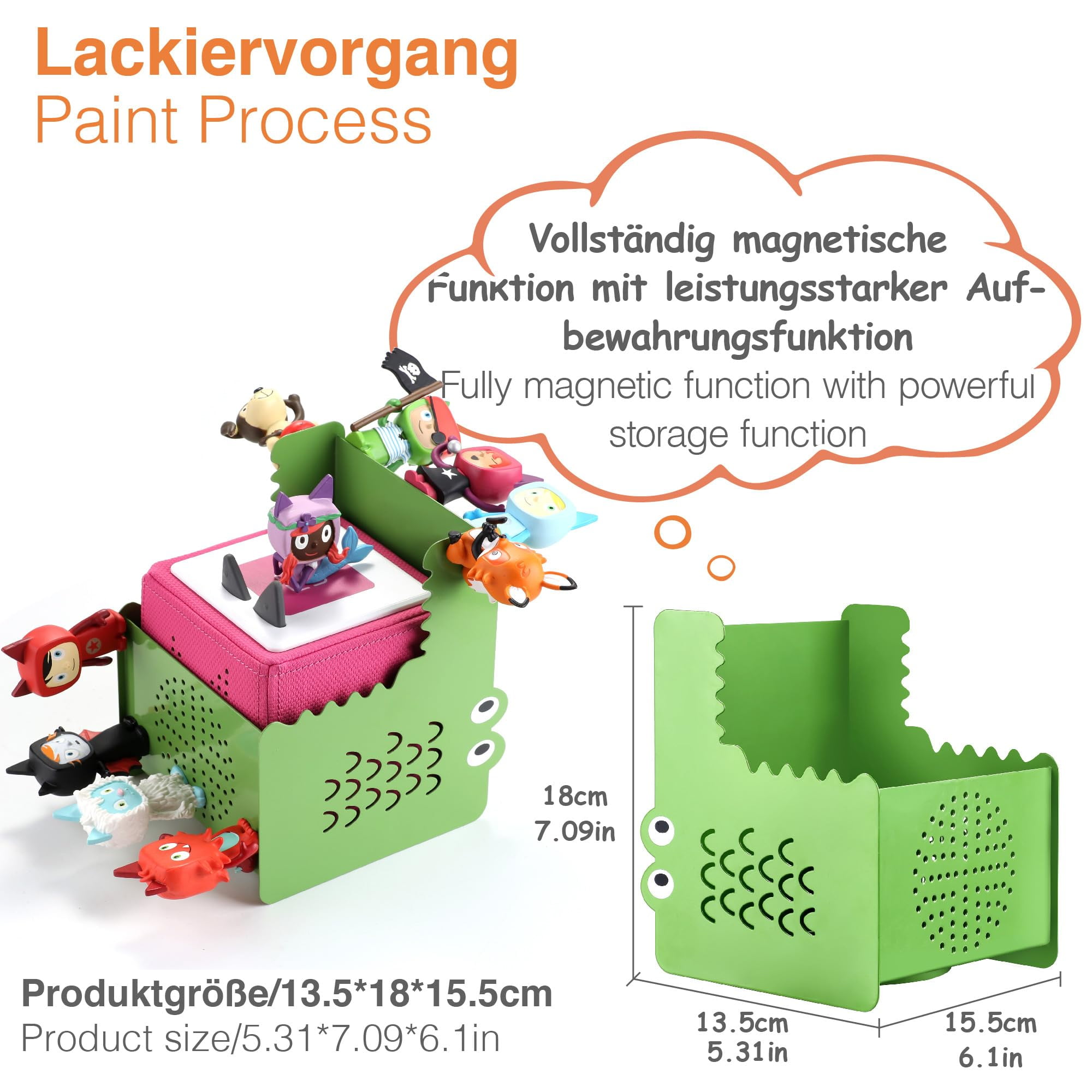 Crocodile-Shaped Creative Metal for Toniebox for Tonie Shelf,Tonies Storage 30-40Pcs for Tonie Figures, Characters, Cute Animal Children's Floating Shelf for Music Box, Charging Station