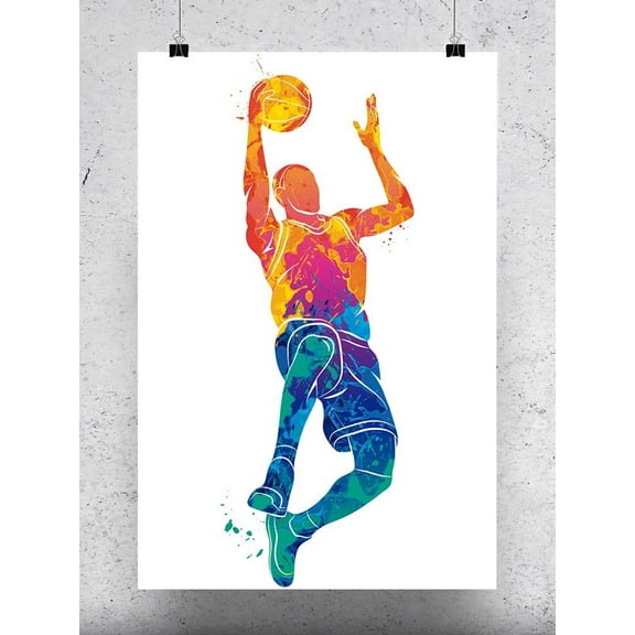 Basketball Player Color Splash Poster -Image by Shutterstock