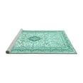 thumbnail image 2 of Ahgly Company Machine Washable Indoor Round Medallion Turquoise Blue Traditional Area Rugs, 6' Round, 2 of 4