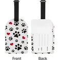 thumbnail image 5 of GZHJMY Dog Footprint with Red Heart Luggage Tags 1 Piece, PU Leather Travel ID Label with Privacy Name Card Cover for Travel Bag Suitcase Decoration, 5 of 6