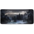 thumbnail image 4 of Forest Extra Large Black Gaming Mouse Pad Non-Slip Rubber Base Giant Mountain Mousepad 35.4×15.7in with Stitched Edge Waterproof Keyboard Pads Computer Desk Laptop Mat for Work & Game & Office & Home, 4 of 6