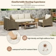 thumbnail image 6 of Harper & Bright Designs Patio Furniture Set, 4 Pieces Outdoor Wicker Rattan Sofa Couch with Chairs and Wooden Coffee Table, All Weather Conversation Set for Backyard Porch Garden, Brown Grey, 6 of 15