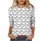 thumbnail image 2 of Xuyuer Women's Casual 3/4 Sleeve T-Shirts Round Neck Cute Tunic Tops Basic Tees Blouses Business Work Tee Top Summer Tunic Tops Dressy T-Shirts Pleated Shirts Fit Pullover Tshirts, 2 of 8