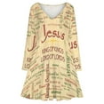 thumbnail image 3 of Jesus, Biblical References Long Sleeve Dresses For Women Vintage Elegant Party Dress Oversized V-neck Dress S-8XL, 3 of 7
