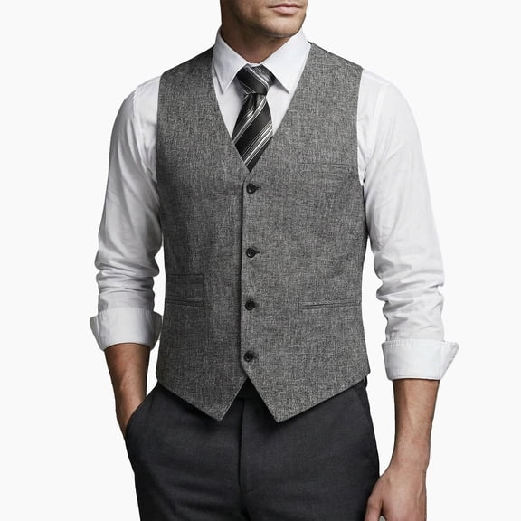 COOFANDY Men's Slim Fit Casual Sleeveless Buttoned Suit Vest