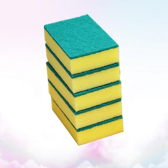 Milisten 5Pcs Sponge Cleaners for Kitchen and Bathroom Fast Bubbling Cleaning Cloths