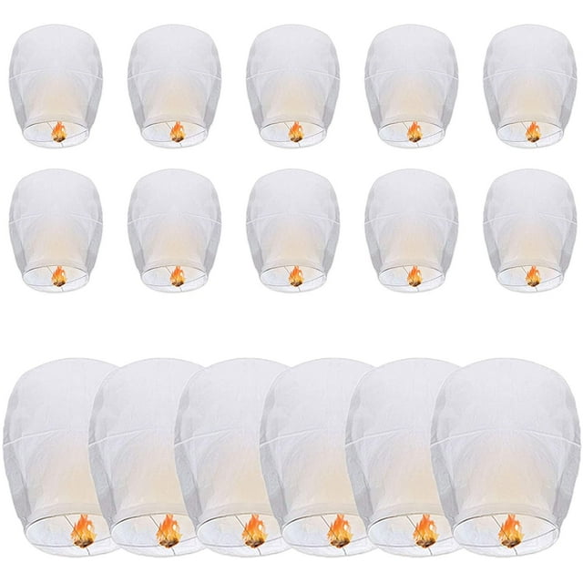 Biodegradable Chinese Lanterns 20 Pack, Eco-Friendly Wishing Lantern