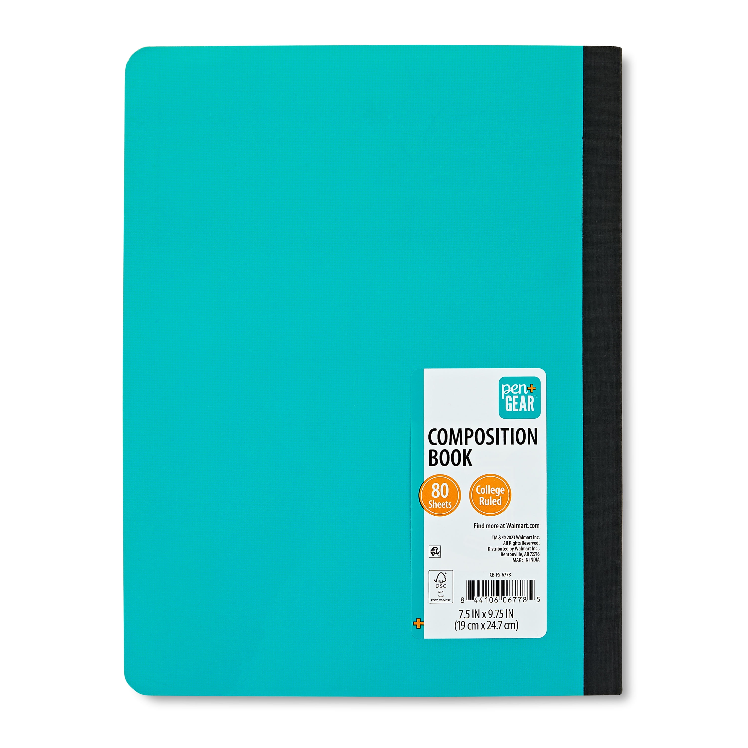 Pen+Gear College Ruled Poly Composition Book, 7.5