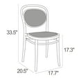 thumbnail image 6 of Luxury Commercial Living 33.5" Gray Stackable Outdoor Patio Armless Chair, 6 of 6