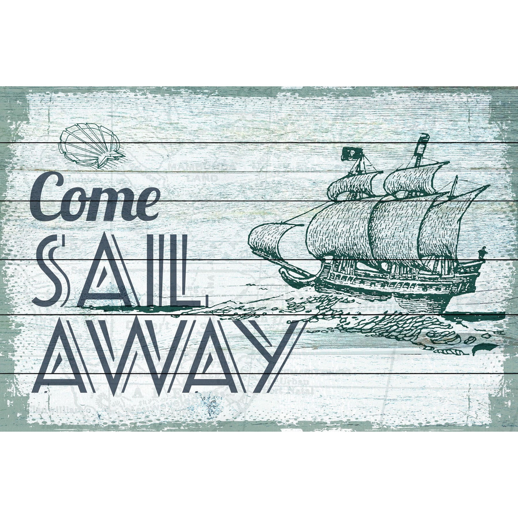 Marmont Hill "Come Sail" Painting Print on White Wood