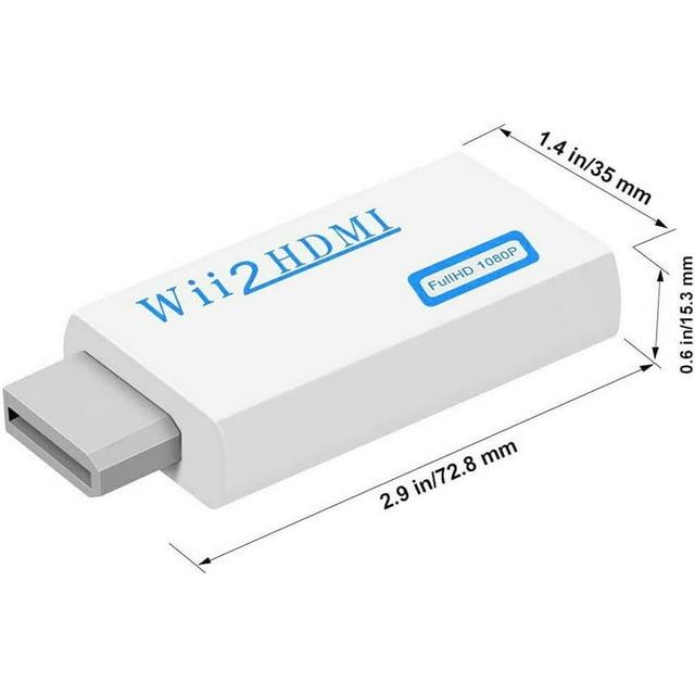 Upgraded Version Wii to HDMI Converter + High Speed HDMI Cable - Wii2 HDMI 1080P 720P HD Connector with 3.5mm Audio Jack Support All Wii Display Modes, Compatible with Full HD Devices White