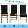 thumbnail image 2 of CAVEEN Dining Room Chair Covers 4 Pack Dining Chair Covers with Ties, High Stretch Chair Seat Protector Cover Removable Washable Dining Chair Slipcover for Dining Room, 2 of 7