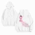 thumbnail image 4 of Godom Women Hoodie Pink Ribbon Hoodies Long Sleeve Drawstring Sweatshirts with Pocket, 4 of 5