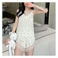 thumbnail image 3 of Summer Sleepwear Suspender Short Style Lace Edge Cute Pattern Charming Comfortable Skin Friendly Breathable for Women, 3 of 8