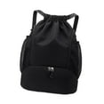 thumbnail image 4 of Mochila de baloncesto con cordón, ligera, impermeable y con compartimento para zapatos. Negro, 4 of 8