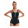 thumbnail image 3 of Top-kevin Women's One Piece Athletic Racerback Swimsuit Slimming Bathing Suit, 3 of 13